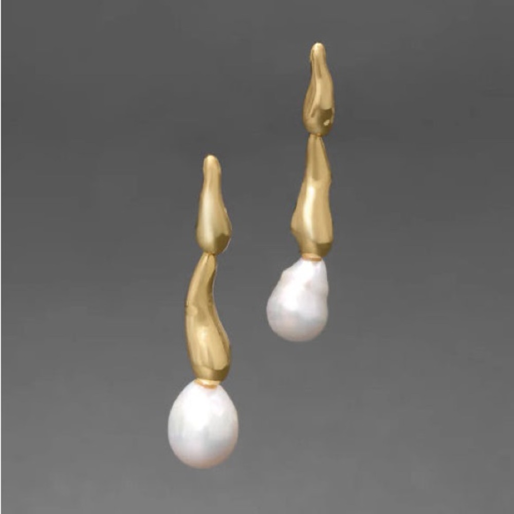 ALEXIS BITTAR • Drippy Perla Freshwater Pearl Articulated Earrings